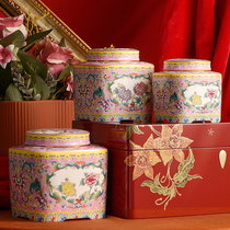 Mid-Autumn Festival new high-grade piano baking paint packaging wooden box enamel sealed tea cans gift box custom-made