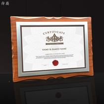 Certificate Award-shaped display of plaque Wooden a4 Photo Frame Magnetic Suction framed Framed Book Enterprise Honors Employees Awards