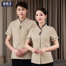 Cleaning overalls summer thin short-sleeved tops Hotel hotel rooms Hospital school cleaning aunt cleaning clothes