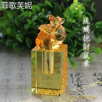 Clearance homemade crystal three-dimensional carved zodiac rat baby lanugo baby teeth umbilical cord seal baby souvenirs