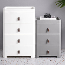 Pumping type storage cabinet multi-layer plastic storage cabinet large capacity storage cabinet bedside table finishing box