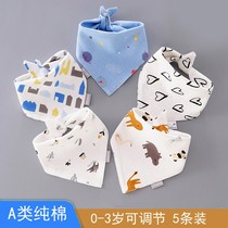 Slippery towel baby cotton bib newborn headscarf children scarf saliva bib baby triangle Spring Autumn Winter