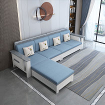 American light lavish sofa Living room Modern minimalist winter and summer dual purpose small household type fabric sofa solid wood storage furniture