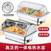 Buffet restaurant tableware Stainless steel hotel breakfast table Food display cabinet Barbecue heating insulation stove