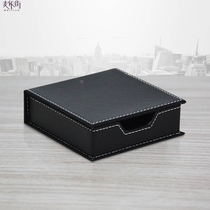 High-grade leather business note box seat note box seat note paper storage box desktop special office supplies