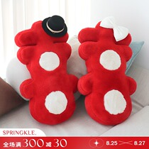 Best friend wedding gift female high-end happy word pillow a pair of wedding wedding room layout props Chinese Wedding Doll