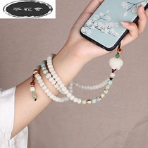 Mobile phone lanyard womens high-end Chinese antique pendant sweater chain long and short halter neck womens fashion handmade anti-loss universal