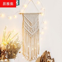 INS wind woven tapestry tassel decoration bedroom background wall hanging living metal wall decoration hand woven bohemian