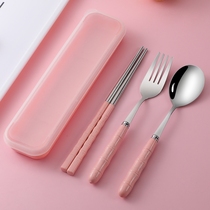 A set of exquisite one-person food bowl chopsticks single set tableware household travel chopsticks stainless steel children students