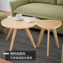 Manufacturer direct Nordic solid wood round small tea table minimalist sofa edge a few casual coffee table small table Triangle a few