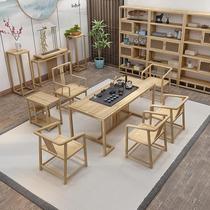 New Chinese Living Room Solid Wood Kongfu Tea Table And Chairs Office Will Guest Meditation Tea Table Complete Set Tea Table Composition