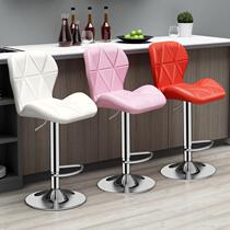 Bar Bench Lift Chair Brief Home Swivel Bar Chair High Footstool Front Desk Finish Silver Chair Backrest Stool