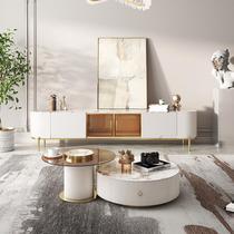 Willpower Light Lavish Rockboard TV Cabinet Tea Table Combination Modern Minimalist Creative small family Living room high-end storage lockers
