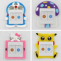 Single switch protective sheath luminous switch patch wall stickup living-room border Home lamp socket panel decoration minimalist cartoon