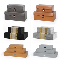 New Chinese jewelry box model room high-grade leather storage box sales office soft cloakroom accessories wardrobe accessories