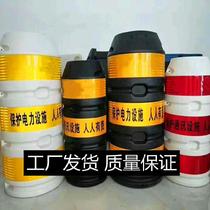 Roadside road stability protection yellow and black anti-collision barrel rotomolding crossing construction isolation anti-collision pier pole protection barrel