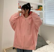 Autumn 2020 new Korean version of ins retro harbor wind loose casual hooded cardigan sweater jacket womens coat