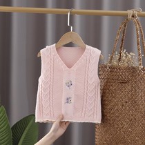 Girls Knitted Vest Spring and Autumn 2021 New style 1-3 year old girl waistcoat 5 baby sweater vest