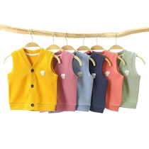 Boys and girls knitted cardigan jacket baby vest spring and autumn jacket baby vest children autumn coat tide