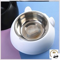 Dogs eat small table Rusty steel rice bowl Double bowl non-wet mouth food bowl Anti-tipping cat supplies protect cervical spine