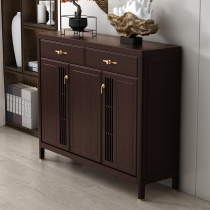 New Chinese style all solid wood shoe cabinet American pure large capacity home door Chinese living room entrance wooden storage cabinet Wood