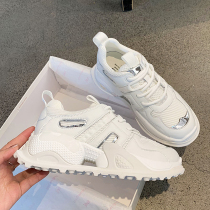 Gracs Kally~Hong Kong wind sneakers all-in-one feet small and lightweight 2021 spring new white daddy shoes women