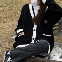 Sweater coat womens autumn and winter cardigan loose lazy womens sweater casual fashion foreign style wearing knitted top women