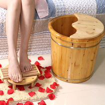 Cedar wood foot bath Wooden bucket foot bath Wooden basin thickened bath foot bath Solid wood foot bath