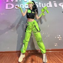 Nightclub sexy DS performance suit Female dj fluorescent pants suit Hip-hop jazz gogo costume Womens group performance suit