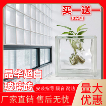 Jinghua ultra-white glass brick hollow crystal brick square partition wall bedroom transparent screen bathroom art background