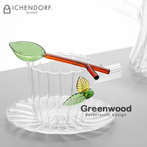 ICHENDORF coffee spoon Mixing spoon Household glass spoon ins wind dessert spoon Creative long handle spoon