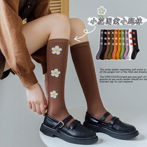 Flower calf socks childrens tide thin stockings Japanese sweet and cute Korean version of the elegant wind knee socks New
