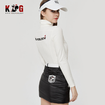 South Korea export slim high tie zipper high long sleeve golf warm white black grinding autumn winter sports base shirt
