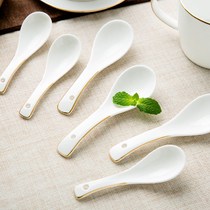 10 small gilt soup spoons home soup spoon ceramic Korean spoon food Spoon restaurant Spoon