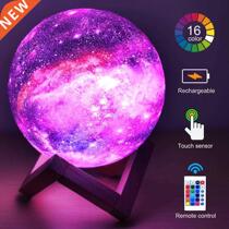 3D Print Star Moon Lamp 16 Colors LED Galaxy Night Light Cre