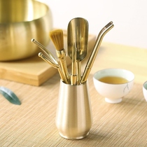 Pure copper tea ceremony six gentlemen set tea clip washing Cup clip kung fu tea clip tea tweezers tea cup clip tea set zero match