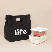 Factory direct supply of Japanese-style simple thermal insulation bag bento bag canvas meal bag work thickened aluminum foil thermal lunch box bag
