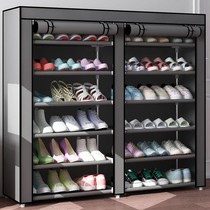 Economical simple door double row shoe shelf large capacity multi-layer large with zipper for household dust cloth shoe cabinet