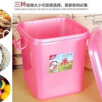 Square household kitchen 30kg 50kg creative plastic sealed insect-proof with lid flour rice bucket rice box 10kg