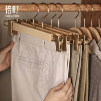 Household solid wood retractable Alpine beech wood non-slip pants rack simple bedroom wardrobe non-slip clothes stand
