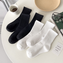 (3 double-loaded) pure color minimalist in black and white Silo Socks Lady all sizes 35-39
