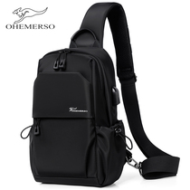 Degrees Sen Kangaroo Chest Bag Men Waterproof Oxford Cloth Casual Single Shoulder Diagonal Satchel Boomer Chest Front Small Backpack Mens Bag