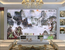  New Chinese style living room decoration painting Chinese style sand hair background wall atmospheric wallboard office landscape wall painting