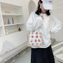 Bag bag small Japanese canvas bag female niche OTT zipper when bag lunch box cute hand carry office workers portable