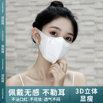  Net red thin mask 3D three-dimensional white female summer breathable sunscreen male tide nose and mouth cover does not strangle ears Cute little face
