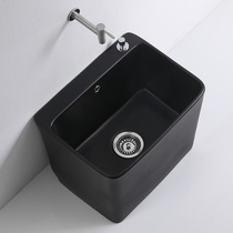 Japan Tianmao black mop pool Ceramic household balcony bathroom mop pool can be side-lined to drag pots and buckets sink