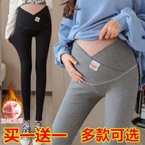 Pregnant woman pants spring and autumn slim fit pants big code long pants Tottos belly pants pregnant woman small leggings pregnant woman spring and autumn loaded with velvet
