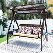 Swing outdoor courtyard garden balcony outdoor rainproof solar cast aluminum hanging chair double swing Net Red swing bed