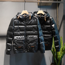 (Anti-season clearance) Mengkou Jia down jacket mens short thick hooded new mens winter coat tide