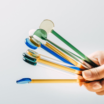 ins glass coffee milk tea long handle mixing spoon cocktail mixing stick household spoon dessert spoon heat